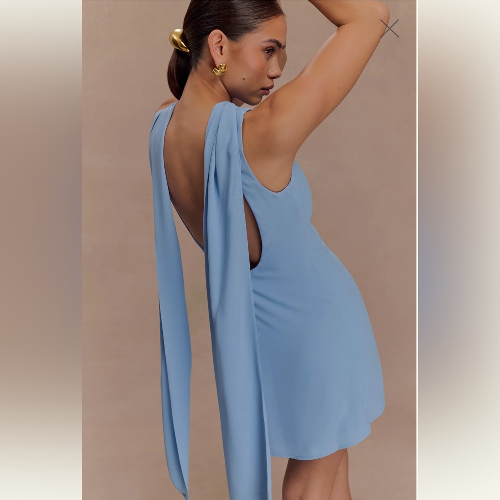 Meshki Wynter Scarf Draped Mini Dress NWT - Sz L